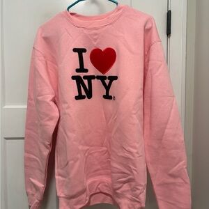 Pink I Love NY Women's Sweatshirt